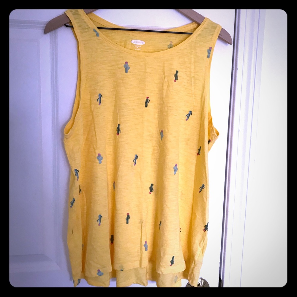 NWOT Old Navy yellow cactus tank XL